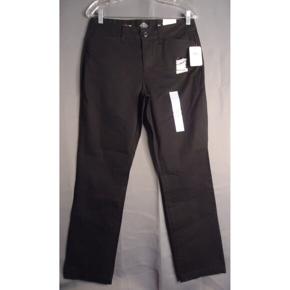 St Johns Bay Comfort Waist Secretly Slender Mid Rise Straight Leg Pants Black 6P - Picture 2 of 12